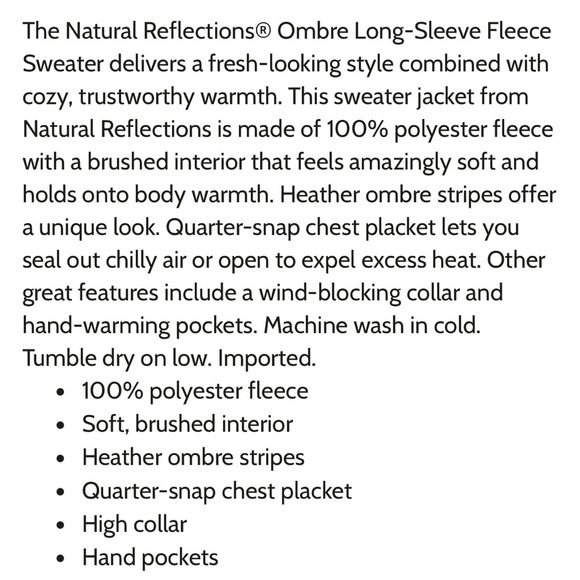 Natural Reflections Sweater Fleece Pullover - Picture 2 of 8